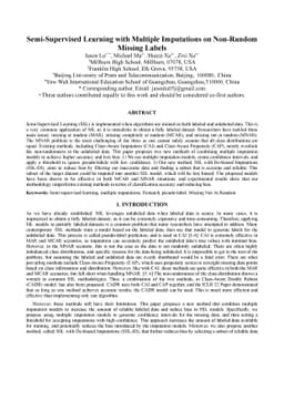 Semi-Supervised Learning with Multiple Imputations on Non-Random Missing
  Labels