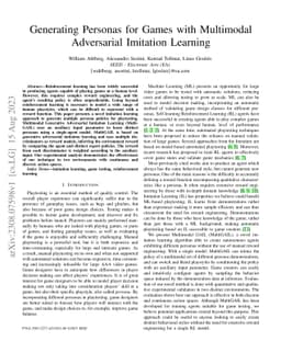 Generating Personas for Games with Multimodal Adversarial Imitation
  Learning