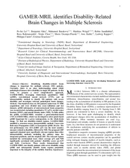 GAMER-MRIL identifies Disability-Related Brain Changes in Multiple
  Sclerosis