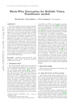 Block-Wise Encryption for Reliable Vision Transformer models