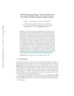 Self-Prompting Large Vision Models for Few-Shot Medical Image
  Segmentation