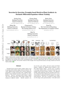 Inversion-by-Inversion: Exemplar-based Sketch-to-Photo Synthesis via
  Stochastic Differential Equations without Training
