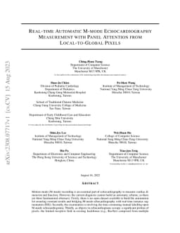 Real-time Automatic M-mode Echocardiography Measurement with Panel
  Attention from Local-to-Global Pixels