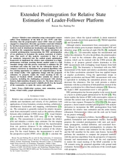 Extended Preintegration for Relative State Estimation of Leader-Follower
  Platform