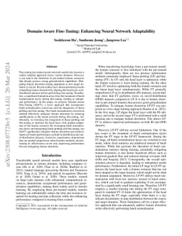 Domain-Aware Fine-Tuning: Enhancing Neural Network Adaptability