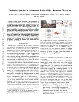 Exploiting Sparsity in Automotive Radar Object Detection Networks