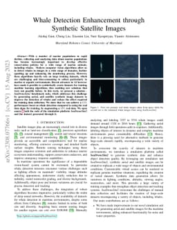 Whale Detection Enhancement through Synthetic Satellite Images
