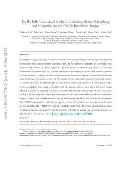 Do We Fully Understand Students' Knowledge States? Identifying and
  Mitigating Answer Bias in Knowledge Tracing