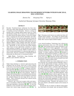 Learning Image Deraining Transformer Network with Dynamic Dual
  Self-Attention