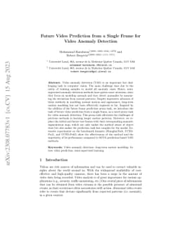 Future Video Prediction from a Single Frame for Video Anomaly Detection