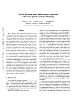 DiffV2S: Diffusion-based Video-to-Speech Synthesis with Vision-guided
  Speaker Embedding