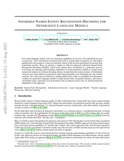 Informed Named Entity Recognition Decoding for Generative Language
  Models