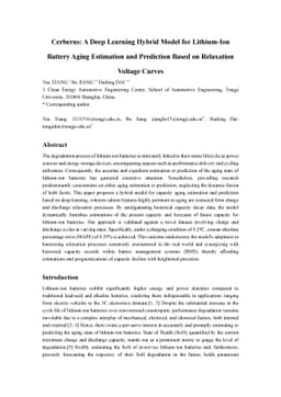 Cerberus: A Deep Learning Hybrid Model for Lithium-Ion Battery Aging
  Estimation and Prediction Based on Relaxation Voltage Curves