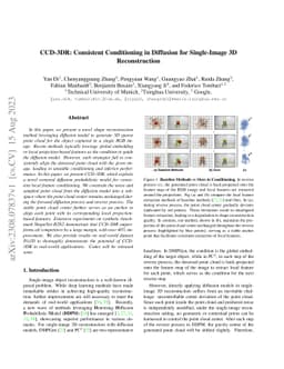 CCD-3DR: Consistent Conditioning in Diffusion for Single-Image 3D
  Reconstruction