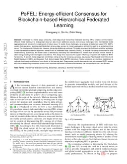 PoFEL: Energy-efficient Consensus for Blockchain-based Hierarchical
  Federated Learning