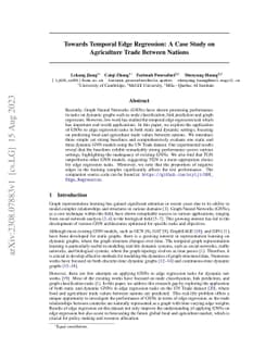 Towards Temporal Edge Regression: A Case Study on Agriculture Trade
  Between Nations