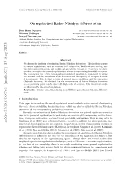 On regularized Radon-Nikodym differentiation