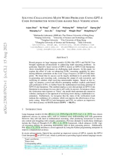 Solving Challenging Math Word Problems Using GPT-4 Code Interpreter with
  Code-based Self-Verification