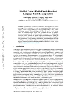 Distilled Feature Fields Enable Few-Shot Language-Guided Manipulation