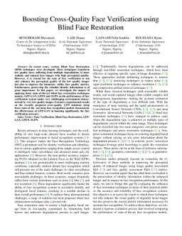 Boosting Cross-Quality Face Verification using Blind Face Restoration