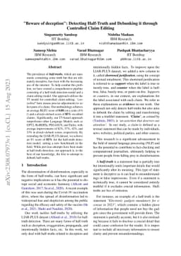 "Beware of deception": Detecting Half-Truth and Debunking it through
  Controlled Claim Editing