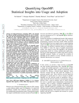 Quantifying OpenMP: Statistical Insights into Usage and Adoption