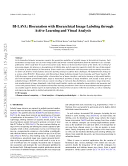BI-LAVA: Biocuration with Hierarchical Image Labeling through Active
  Learning and Visual Analysis