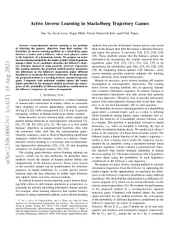 Active Inverse Learning in Stackelberg Trajectory Games