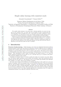 Simple online learning with consistent oracle