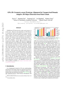 GPA-3D: Geometry-aware Prototype Alignment for Unsupervised Domain
  Adaptive 3D Object Detection from Point Clouds