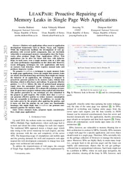 LeakPair: Proactive Repairing of Memory Leaks in Single Page Web
  Applications