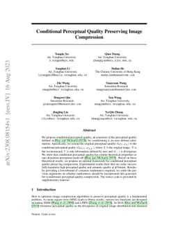 Conditional Perceptual Quality Preserving Image Compression