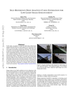 Self-Reference Deep Adaptive Curve Estimation for Low-Light Image
  Enhancement