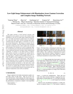 Low-Light Image Enhancement with Illumination-Aware Gamma Correction and
  Complete Image Modelling Network
