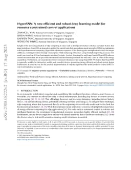 HyperSNN: A new efficient and robust deep learning model for resource
  constrained control applications
