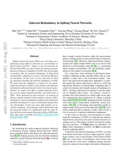 Inherent Redundancy in Spiking Neural Networks
