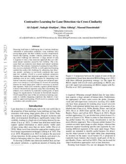 Contrastive Learning for Lane Detection via Cross-Similarity