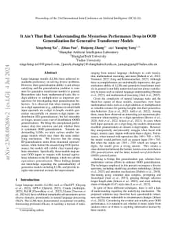 It Ain't That Bad: Understanding the Mysterious Performance Drop in OOD
  Generalization for Generative Transformer Models