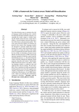 CMD: a framework for Context-aware Model self-Detoxification