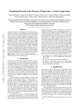 Classifying Dementia in the Presence of Depression: A Cross-Corpus Study