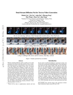 Dual-Stream Diffusion Net for Text-to-Video Generation