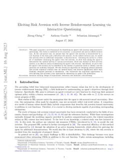 Eliciting Risk Aversion with Inverse Reinforcement Learning via
  Interactive Questioning