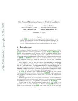 On Neural Quantum Support Vector Machines