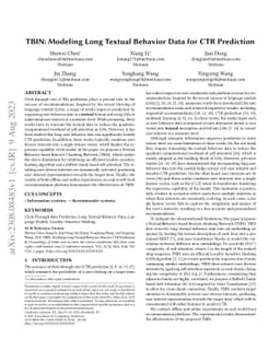 TBIN: Modeling Long Textual Behavior Data for CTR Prediction