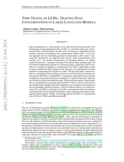 Time Travel in LLMs: Tracing Data Contamination in Large Language Models