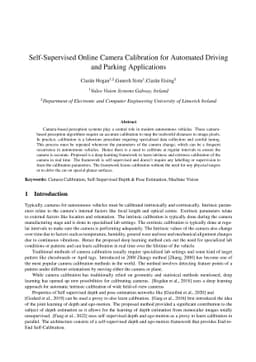 Self-Supervised Online Camera Calibration for Automated Driving and
  Parking Applications
