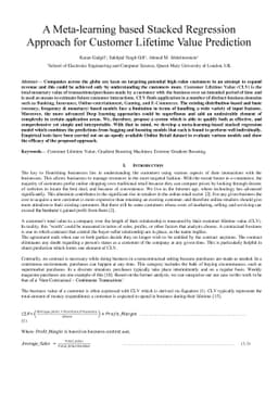 A Meta-learning based Stacked Regression Approach for Customer Lifetime
  Value Prediction