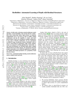 ResBuilder: Automated Learning of Depth with Residual Structures
