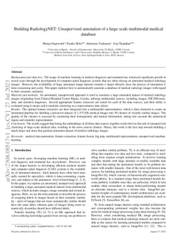 Building RadiologyNET: Unsupervised annotation of a large-scale
  multimodal medical database