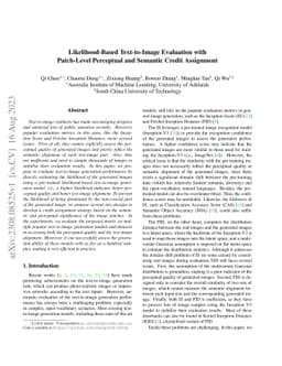 Likelihood-Based Text-to-Image Evaluation with Patch-Level Perceptual
  and Semantic Credit Assignment